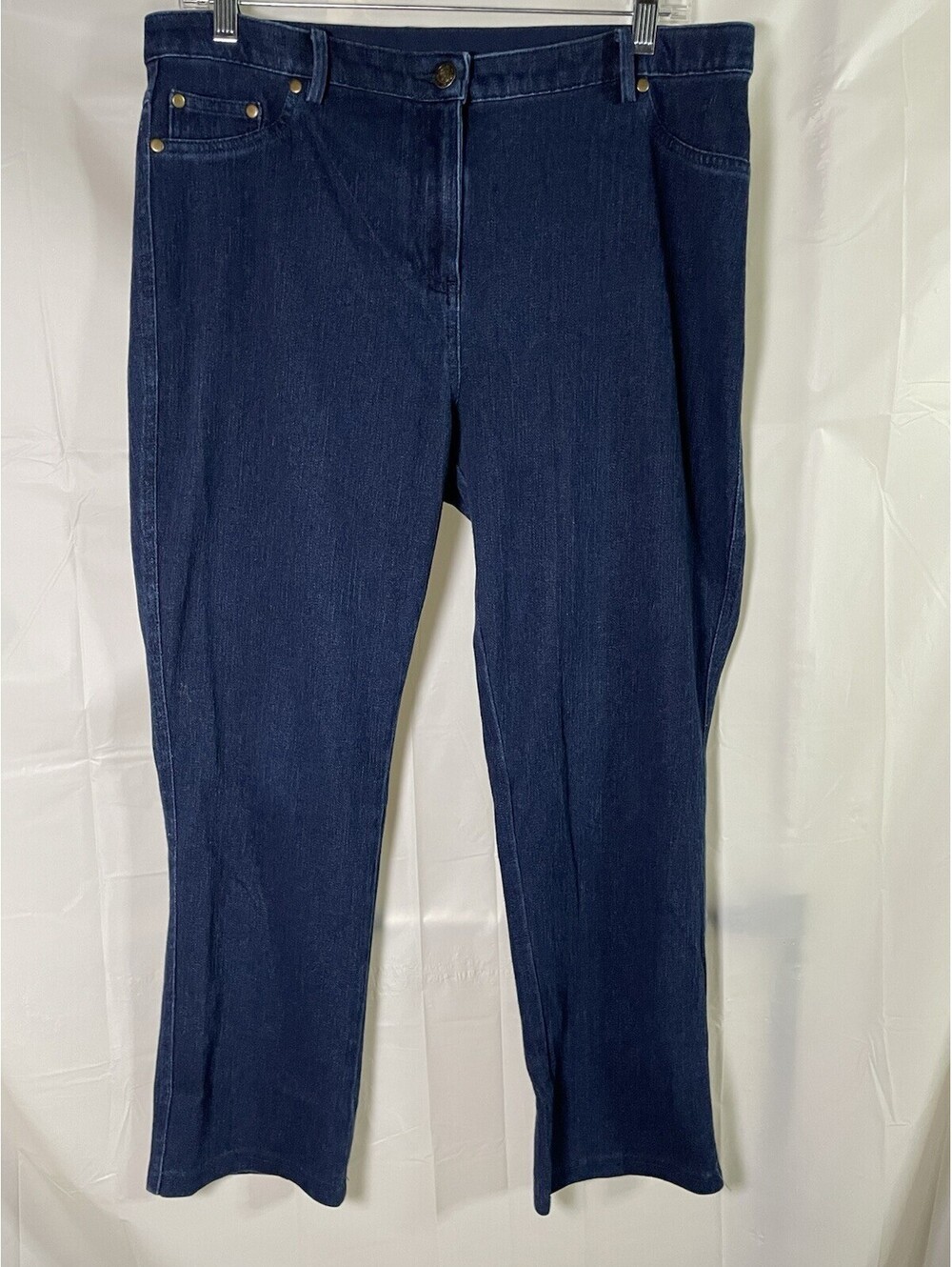 Alfred Dunner Petite Jeans 12P Dark Wash Stretch Denim High Rise Straight Leg